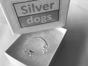 Sterling Silver Walking Paw Print Ring