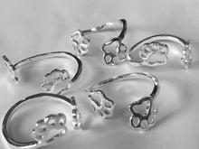 Load image into Gallery viewer, Sterling Silver Walking Paw Print Ring
