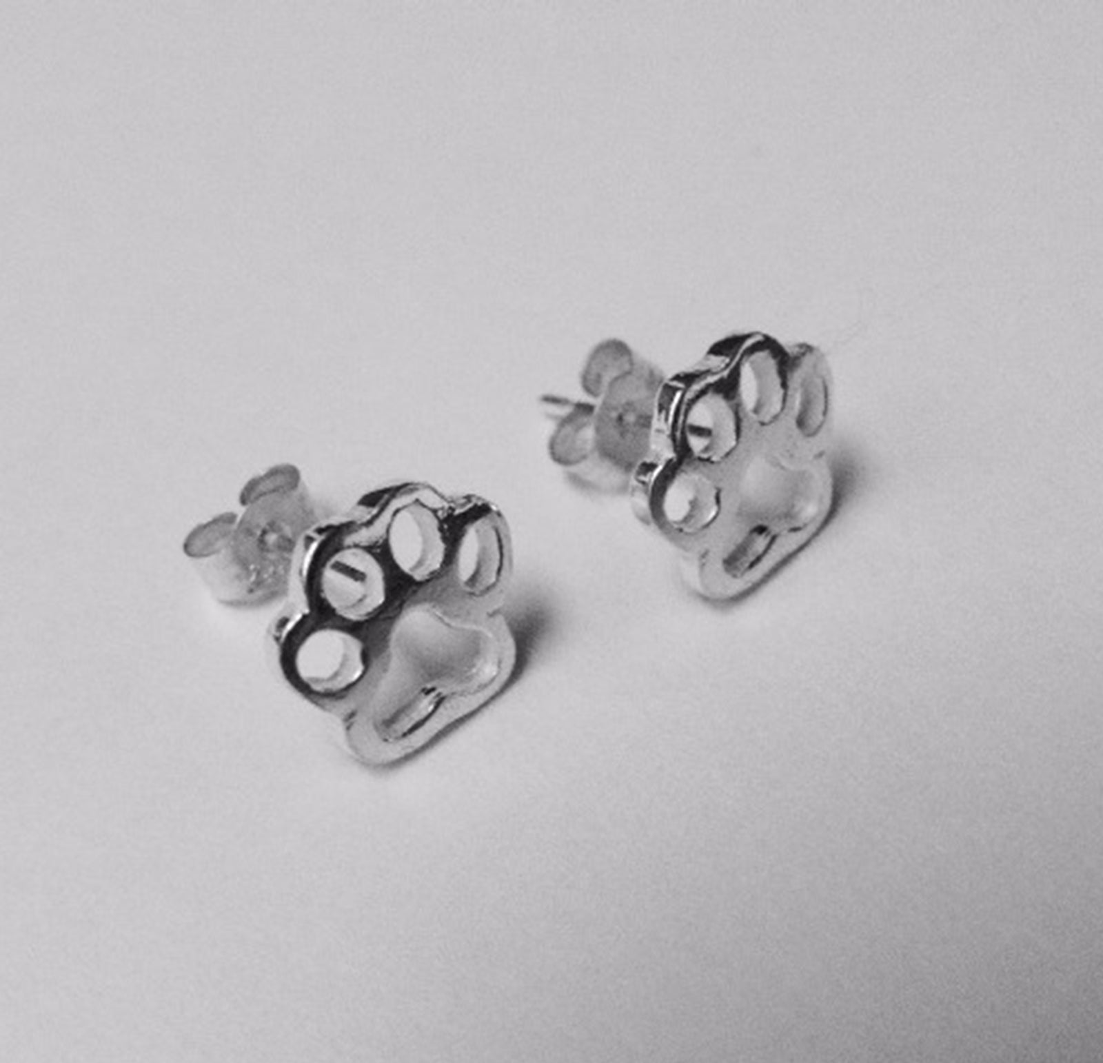 Paw Print Stud Earrings
